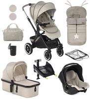 Jane Crosslight + Micro Pro + Koos iSize R1 - 10 Piece Travel System Bundle,  Sand