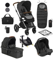 Jane Kawai + Micro Pro + Koos iSize R1 - 10 Piece Travel System Bundle,  Cold Black