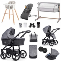 Venicci Shadow 2.0 Premium Travel & Nursery Bundle,  Denim Grey