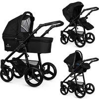 Venicci Soft Edition Black Chassis 3-in-1 Travel System,  Black