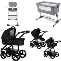 Venicci Soft Edition Black Chassis Essential Travel & Nursery Bundle,  Black