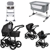 Venicci Soft Edition Black Chassis Essential Travel & Nursery Bundle,  Denim Black