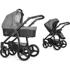 Venicci Soft Edition Black Chassis Pram,  Denim Grey
