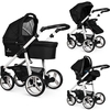Venicci Soft Edition White Chassis 3-in-1 Travel System,  Black