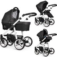 Venicci Soft Edition White Chassis 3-in-1 Travel System,  Denim Black