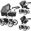 Venicci Soft Edition White Chassis 3-in-1 Travel System,  Denim Grey
