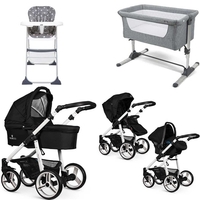 Venicci Soft Edition White Chassis Essential Travel & Nursery Bundle,  Black