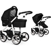 Venicci Soft Edition White Chassis Pram,  Black