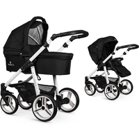 Venicci Soft Edition White Chassis Pram,  Black