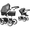 Venicci Soft Edition White Chassis Pram,  Denim Grey