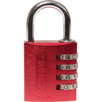 Abus 145 Series Aluminium Combination Padlock 40mm Red Standard