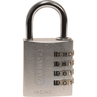 Abus 145 Series Aluminium Combination Padlock 40mm Silver Standard