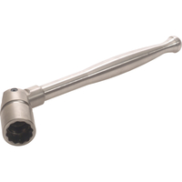 Bi Metal Titanium Scaffold Spanner with Poker Handle 7/16" Bi Hex Whitworth Steel Socket