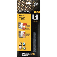 Black and Decker Piranha Hi Tech Mesh 1/2 Sanding Sheets 115mm x 280mm 80g Pack of 3