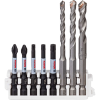 Bosch 8 Piece Impact Screwdriver and Hex-9 Ceramic Tile Drill Bit Set