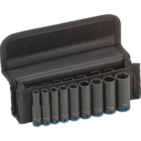 Bosch 9 Piece 1/4” Drive Deep Hexagon Impact Socket Set Metric 1/4"