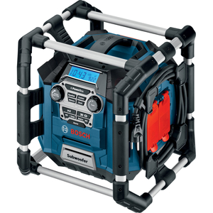 Bosch POWERBOX GML 20 Radio,  MP3 Speakers & Powerbox with 2 x 240v Sockets Runs off 240v & 14.4 - 18v Li-ion Batteries