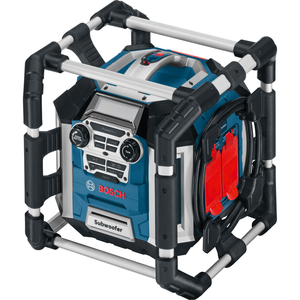Bosch POWERBOX GML 50 Radio,  MP3 Speakers,  Battery Charger & Powerbox with 2 x 240v Sockets Runs off 240v & 14.4 - 18v Li-ion Batteries