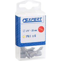 Britool Expert 1/4" Drive PH1 x 25mm Torsion Phillips Driver Bit Pack of 6