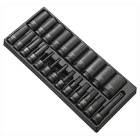 Britool Expert 25 Piece 1/2" Drive Deep Hex Impact Socket & Socket Bit Set in Module Tray