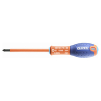 Britool Expert PZ0 x 100mm VDE Insulated 1000v Pozi Screwdriver 205mm