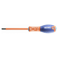 Britool Expert PZ0 x 75mm VDE Insulated 1000v Pozi Screwdriver 177mm