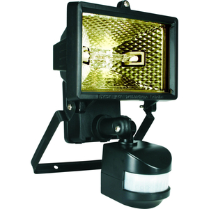 Byron ES120 Halogen Floodlight with Motion Detector Black 120w 240v