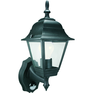 Byron ES94 4-Panel Coach Lantern with Motion Detector Black 240v