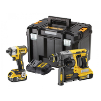 Dewalt DCK2532P2 18v Cordless SDS Hammer Drill & Impact Driver Kit 2 x 5ah Li-ion Charger Case