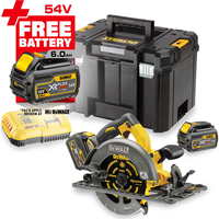 DeWalt DCS576 54v XR Cordless FLEXVOLT Circular Saw 190mm 2 x 6ah Li-ion Charger Case