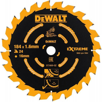 DeWalt DT1669 Circular Saw Blade for Cordless Mitre Saws 184mm x 16mm x 24 Teeth