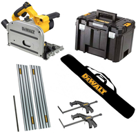 DeWalt DWS520KT Plunge Cut Circular Saw and Guide Rail Kit 240v