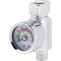 Draper 1/4" BSP On Gun Air Regulator and Gauge 140psi