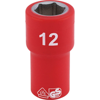 Draper 1/4" Drive VDE Fully Insulated Hexagon Socket Metric 1/4" 12mm