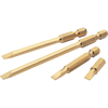 Draper Expert 6.5mm x 25mm Titanium Nitride Coated Slotted Screwdriver Bit Pack of 5