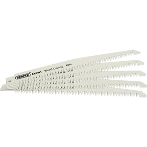 Draper Expert Bi Metal Reciprocating Saw Blades for Wood Cutting 6tpi 300mm Pack of 3