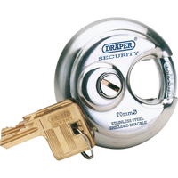 Draper Expert Disc Stainless Steel Padlock 70mm Standard