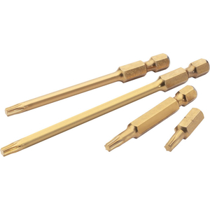 Draper Expert T40 x 50mm Titanium Nitride Coated Torx Screwdriver Bit Pack of 2