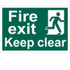 Draper Fire Exit Keep Clear Sign 200mm 300mm Standard