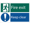 Draper Fire Exit Keep Clear Sign 200mm 300mm Standard