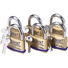 Draper Solid Brass Padlock Pack of 6 Keyed Alike 60mm Standard