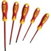 Faithfull 5 Piece VDE Insulated Phillips & Slotted Screwdriver Set with Soft Grip Handles