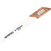 Faithfull S811H Wood Cutting Reciprocating Sabre Saw Blades 150mm Pack of 5
