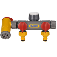 Hozelock Flow Max 2 Way Threaded Tap Hose Pipe Connector 21mm,  26mm & 33mm