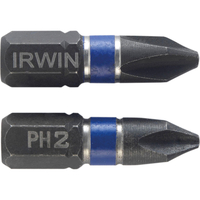 Irwin PH2 x 25mm Phillips Impact Screwdriver Bit Pack of 2
