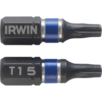Irwin T15 x 25mm Torx Impact Screwdriver Bit Pack of 2