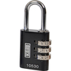 Kasp Aluminium Combination Coloured Padlock 30mm Black Standard