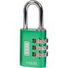 Kasp Aluminium Combination Coloured Padlock 30mm Green Standard