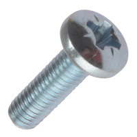 Machine Screw Pozi Pan Head Bright Zinc Plated M5 8mm Pack of 100