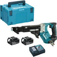 Makita DFR551 18v LXT Cordless Brushless Auto Feed Screwdriver 2 x 5ah Li-ion Charger Case